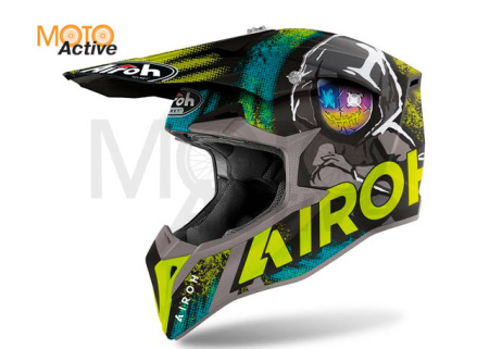 Кроссовый шлем Airoh Wraap Alien Yellow Matt
